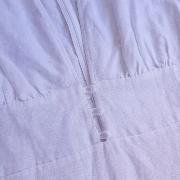 Reformation Simi Linen Minimilist Puff Sleeve Mini Dress - Picture 8 of 16